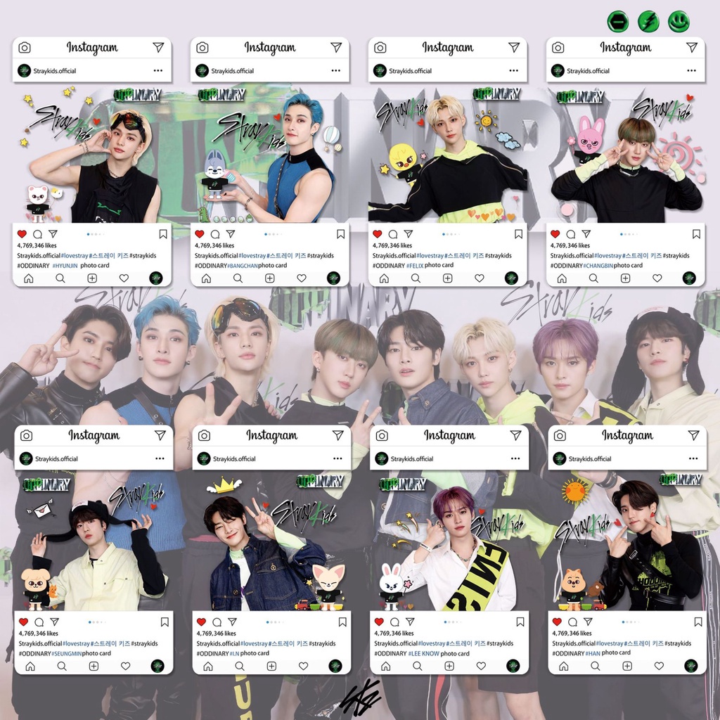 8 cái / bộ straykids 5-star album oddinary ins photocards trong suốt thẻ lomo stray kids pvc photocards giá rẻ ht