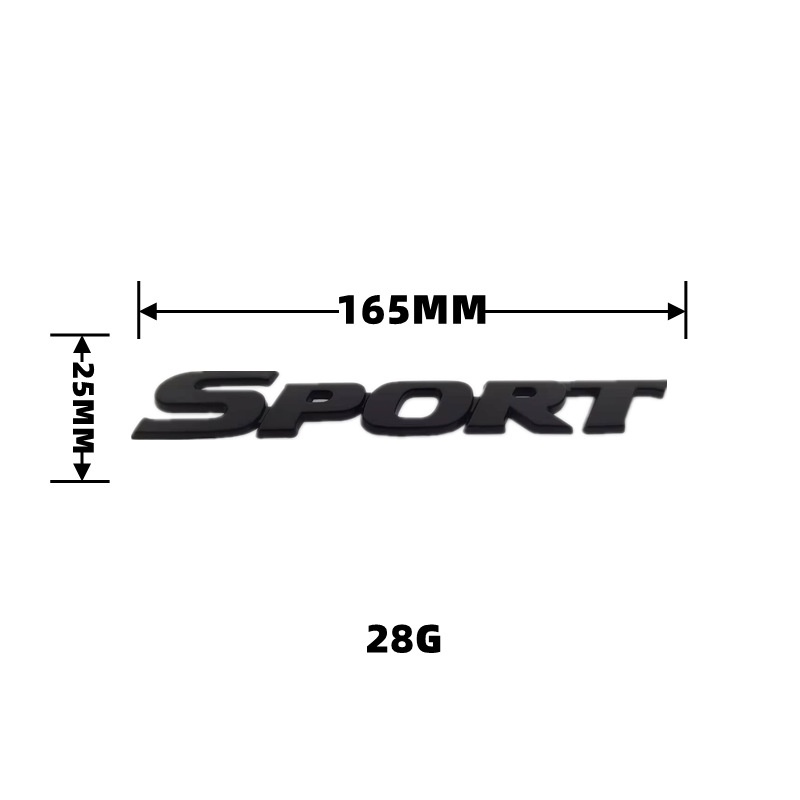 Miếng Dán SPORT 3D chữ liền chất liệu hợp kim Cá Tính Trang Trí ô tô, decal dán xe hơi