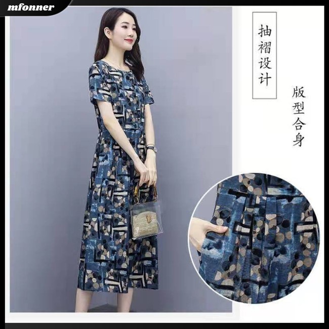 Đầm Tay Ngắn Dáng Rộng Họa Tiết Chấm Bi Kiểu Cổ Điển Thời Trang Mùa Hè Cho Bạn Gái