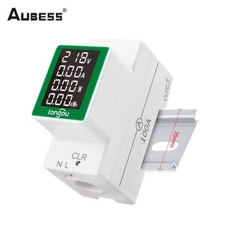 Aubess thiết bị giám sát dòng điện áp với màn hình lcd ac 50-300v 0-100a 0-30kw
