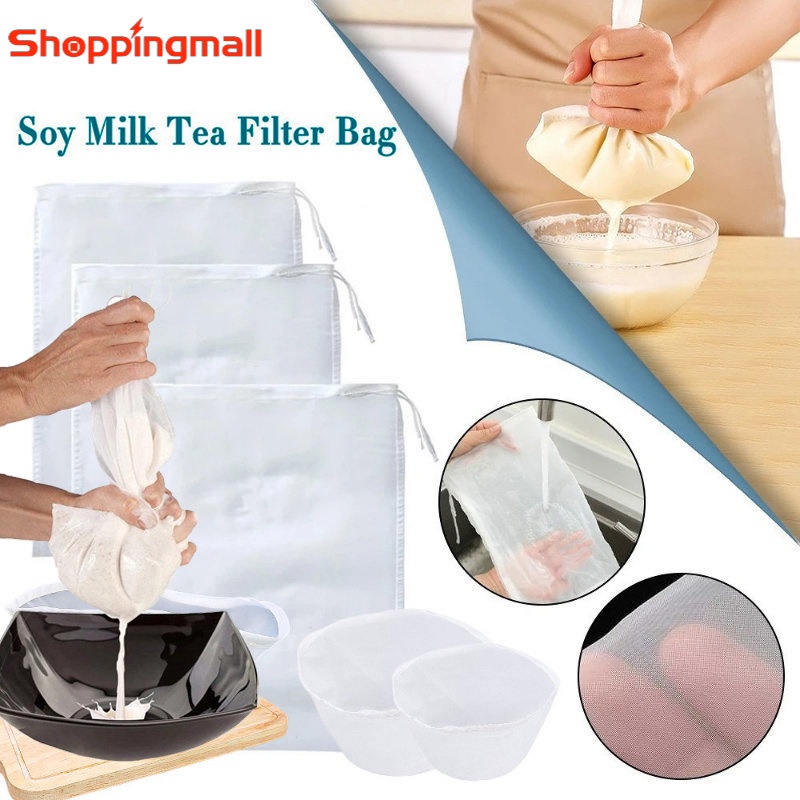 Túi Lưới Lọc Trà Sữa Cà Phê / Cà Phê / Nước Ép Có Dây Rút Tái Sử Dụng Tiện Lợi