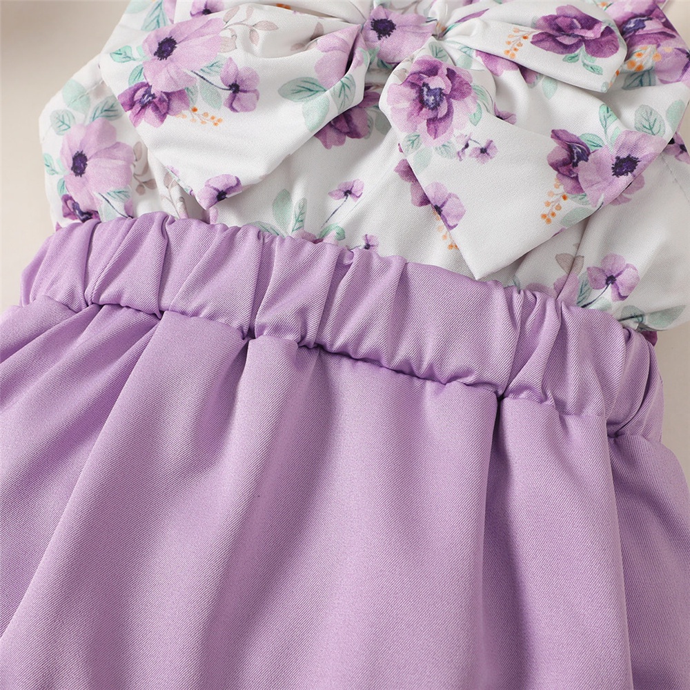 Áo liền quần MIKRDOO có băng đô nơ in họa tiết hoa xinh xắn dành cho bé gái sơ sinh