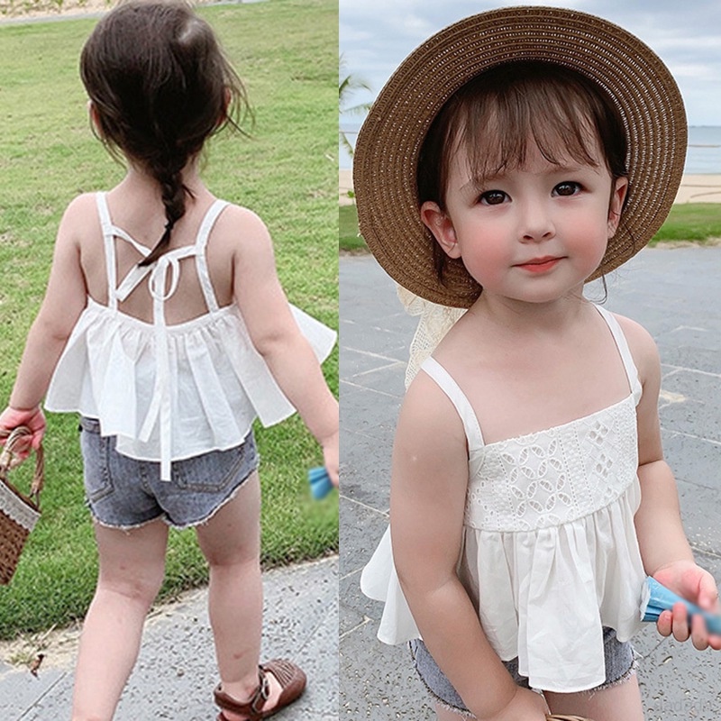 Áo Hai Dây Dáng Ngắn Thời Trang Mùa Hè Hàn Quốc Cho Nữ