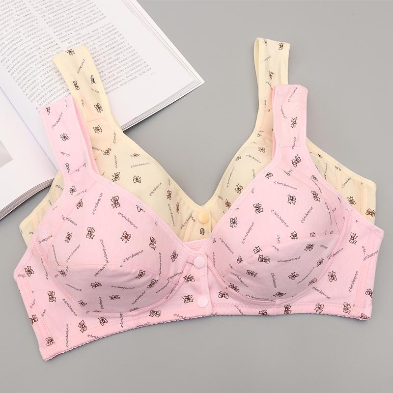 Áo Ngực Cotton Mỏng Không Dây Plus Size Thông Dụng Cho Phụ Nữ Trung Niên