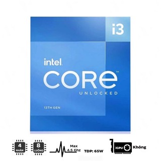 CPU Intel Core i3-13100F (up to 4.5Ghz, 4 nhân 10 luồng, 12MB Cache, 65W) - Socket Intel LGA 1700_Raptor Lake)