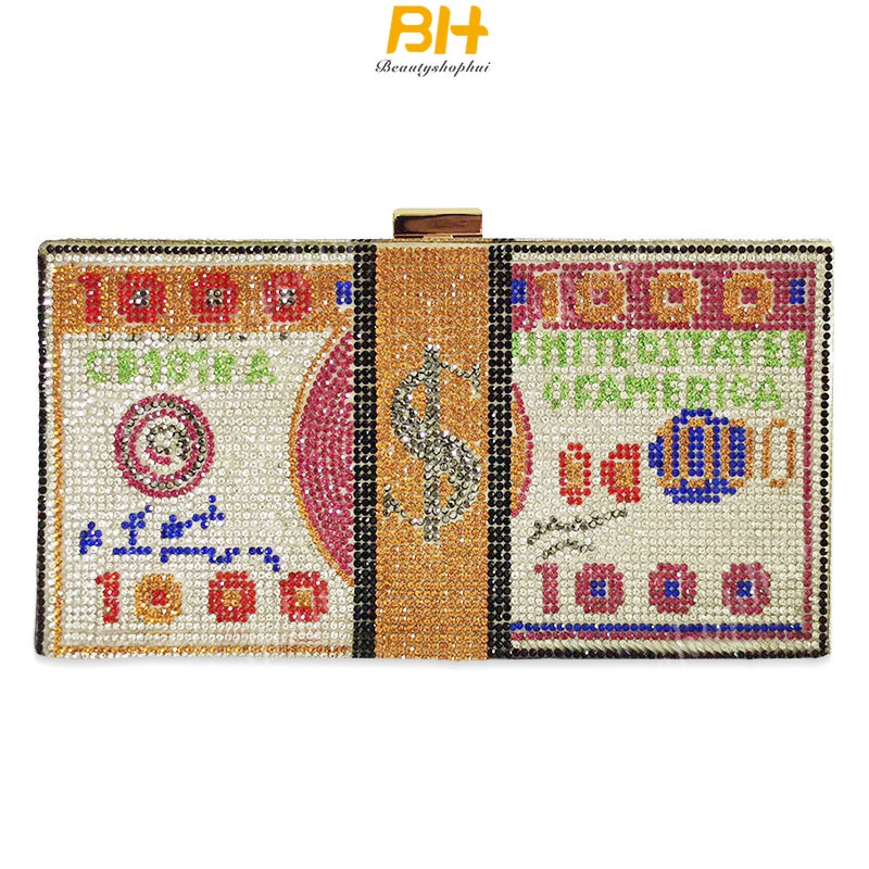 Mới Hộp Đựng Tiền Hình Vuông Cỡ Nhỏ Bằng Acrylic Đính Kim Cương Giả Dễ Thương