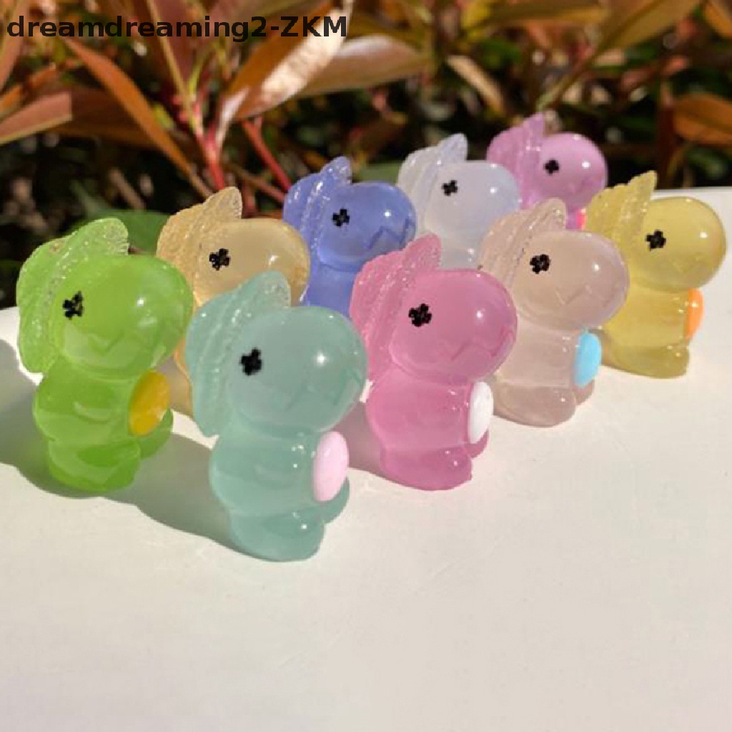 [Dreaming] Bộ 2 Mô Hình Đồ Chơi Khủng Long Đội Mũ Rơm Bằng Nhựa Resin Phát Sáng Trong Bảng Điều Khiển Xe Hơi [zkm]