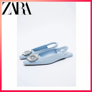 Giày nữ mới mùa hè ZARA giày đế bệt denim