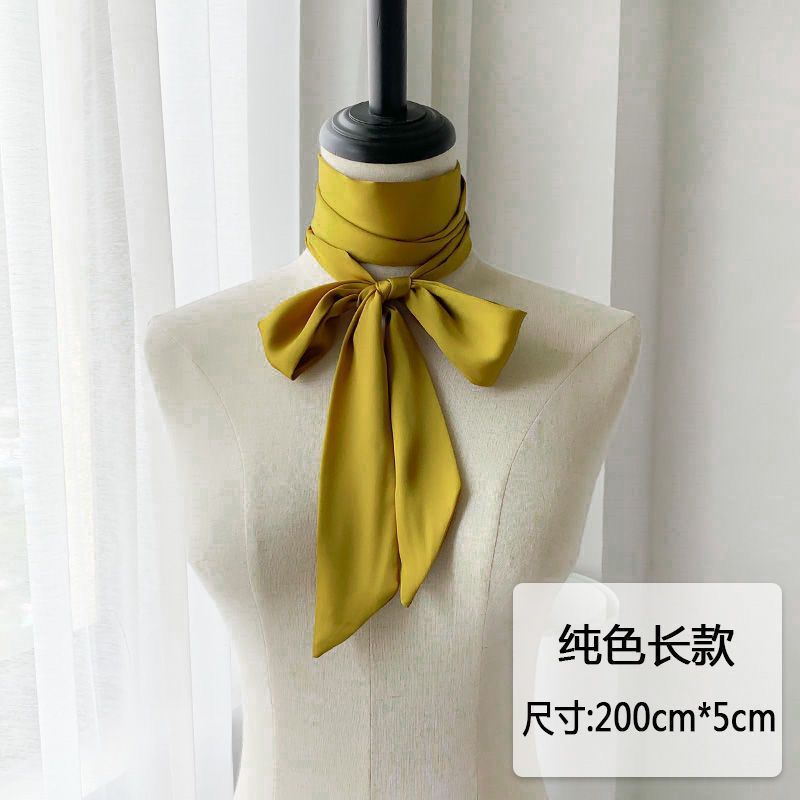 Khăn Choàng Lụa Dài 200cm Mỏng Màu Sắc Đơn Giản Thời Trang Cho Nữ