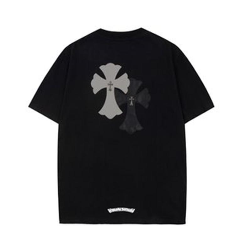 Áo Thun Tay Ngắn Chất Liệu Cotton Và Da Màu Trắng / Đen Thời Trang Cho Nam Và Nữ