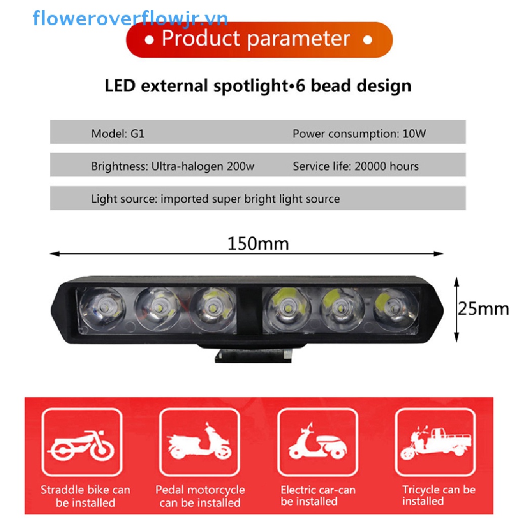 Đèn Pha DRL 6LED Độ Sáng Cao Chuyên Dụng Cho Xe Mô Tô