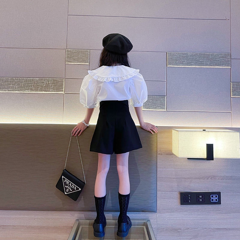 Set Áo Sơ Mi Tay Ngắn + Chân Váy Ngắn Thời Trang Mùa Hè Cho Bé Gái 5-8 - 12-14 Tuổi