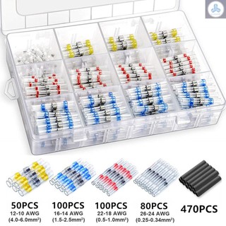 800pcs Solder Seal Heat Shrink Butt Wire Connector Terminals Waterproof Solder Seal Electrical Connectors Wire Cable Splice Kit Automotive Marine