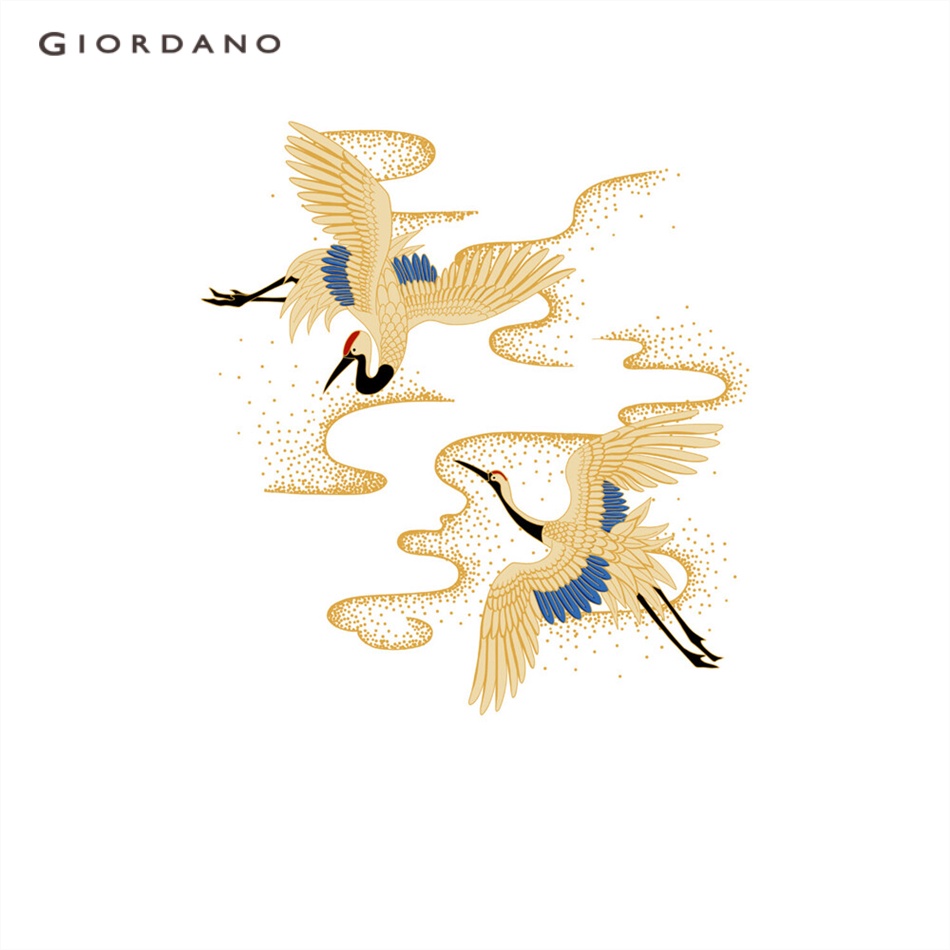 Áo thun GIORDANO 91092282 tay ngắn cổ tròn in hình cho nam