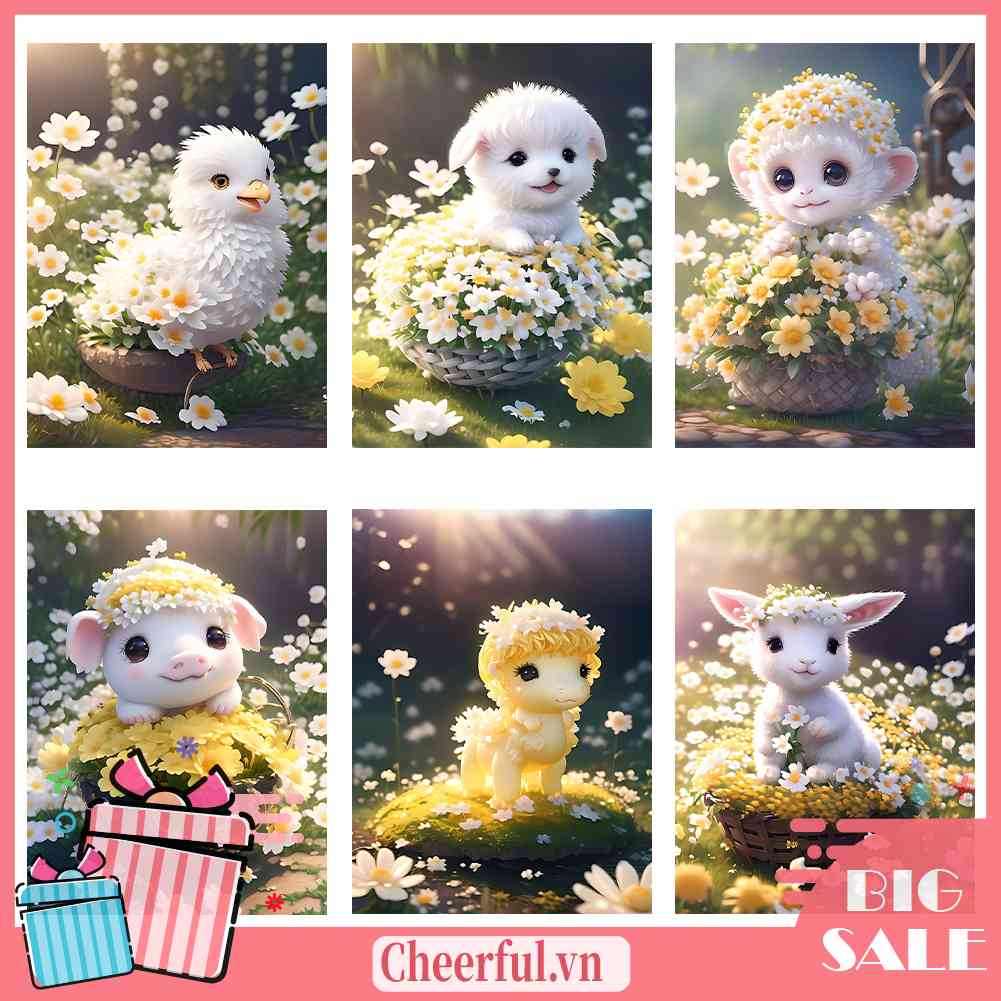 Bộ Tranh Đính Đá 5D Tự Làm 30 * 40CM Hình Thú Trang Trí Nhà Cửa