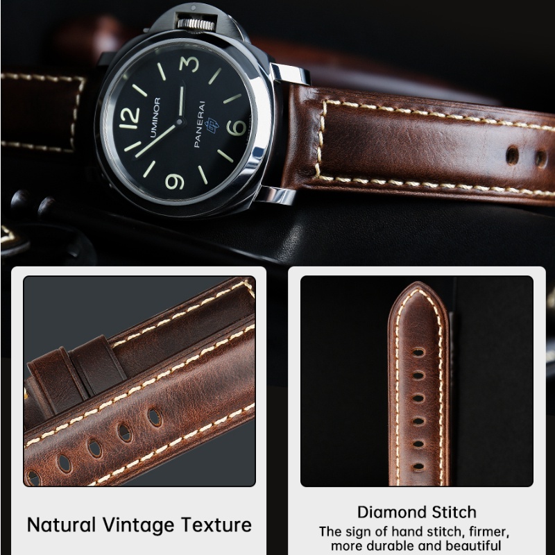 Dây Đeo Bằng Da Chất Lượng Cao 18mm 20mm 22mm 24mm 26mm Cho Đồng Hồ Samsung Gear S3 Fossil