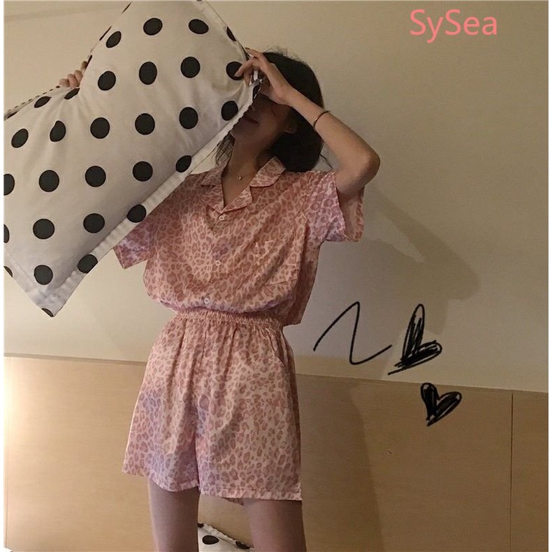 Bộ Đồ Ngủ Áo Tay Lửng + Quần Short Dáng Rộng Thiết Kế Tối Giản Thời Trang Cho Nữ