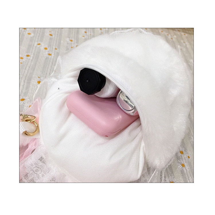 Túi Đeo Chéo Hình Thỏ Nhồi Bông Dễ Thương Phong Cách Lolita Nhật Bản