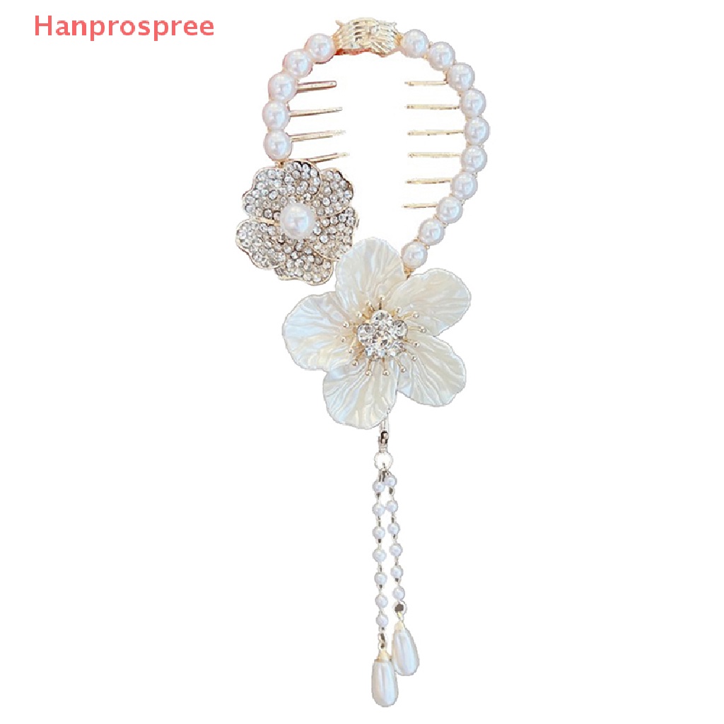 Kẹp Tóc Đính Hoa Trà Và Ngọc Trai Giả Thời Trang Cho Nữ