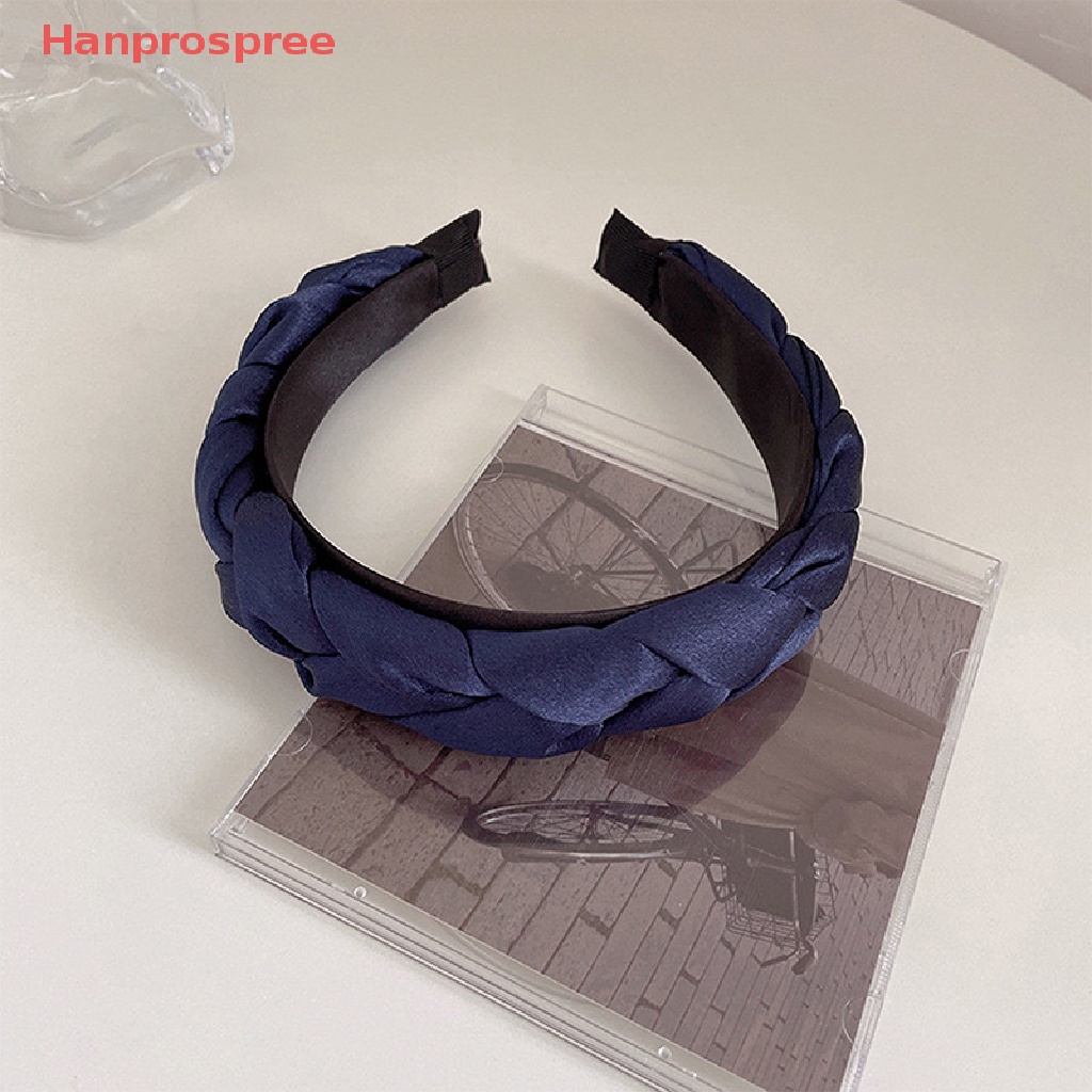 Hanprospree > Băng Đô Bện Tóc Bản Rộng Màu Trơn Thời Trang