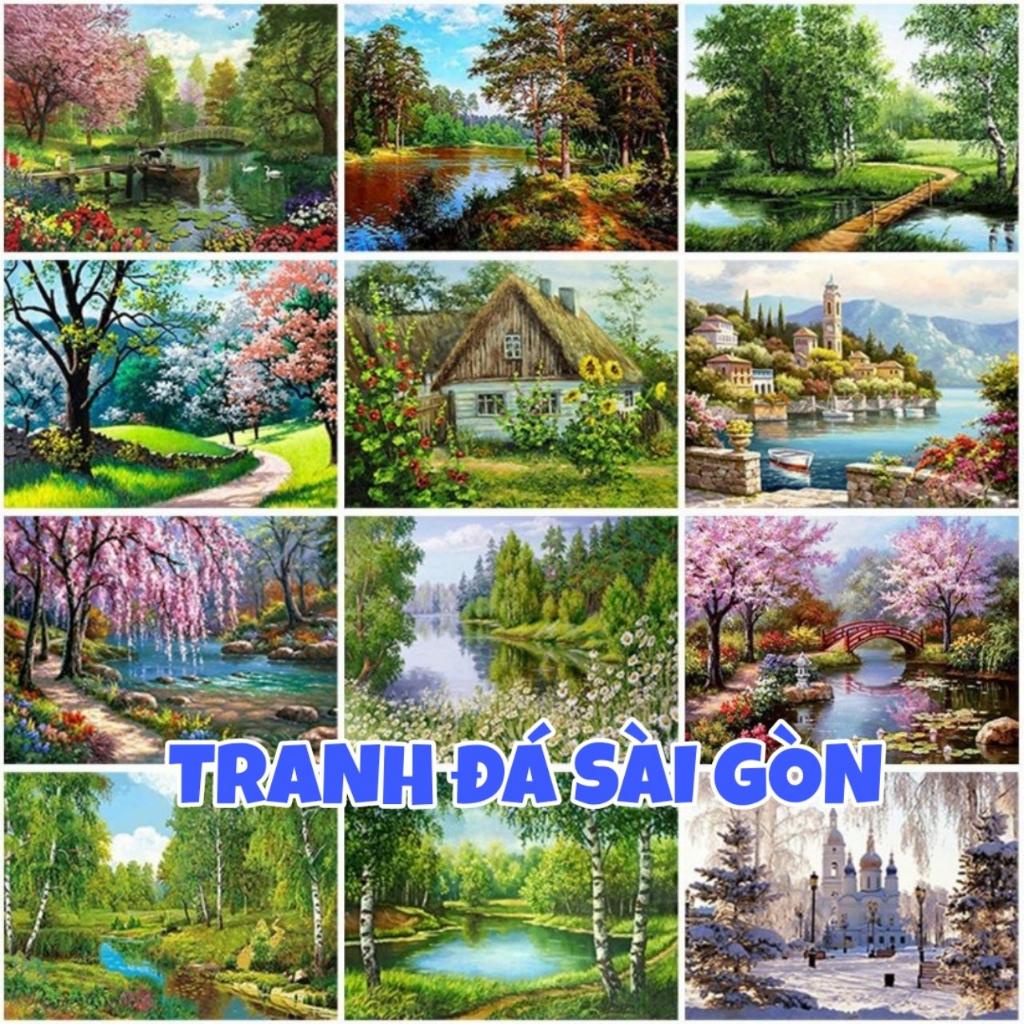 Tranh Đính Đá 5D Phong Cảnh Tự Hoàn Thành- Nhiều Mẫu Đẹp( ko kèm khung)