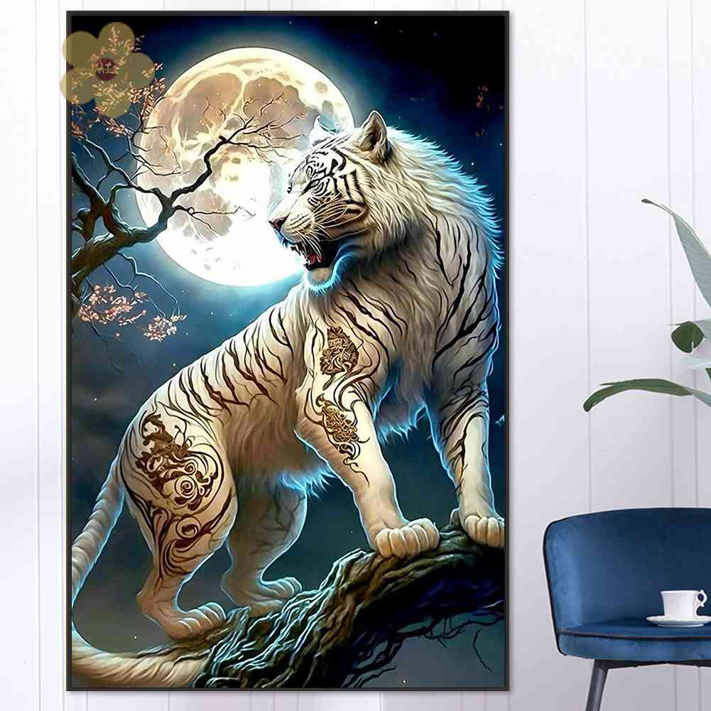 Tranh Đính Đá Kim Cương Toàn Bộ 5D DIY Hình Vẽ Hổ