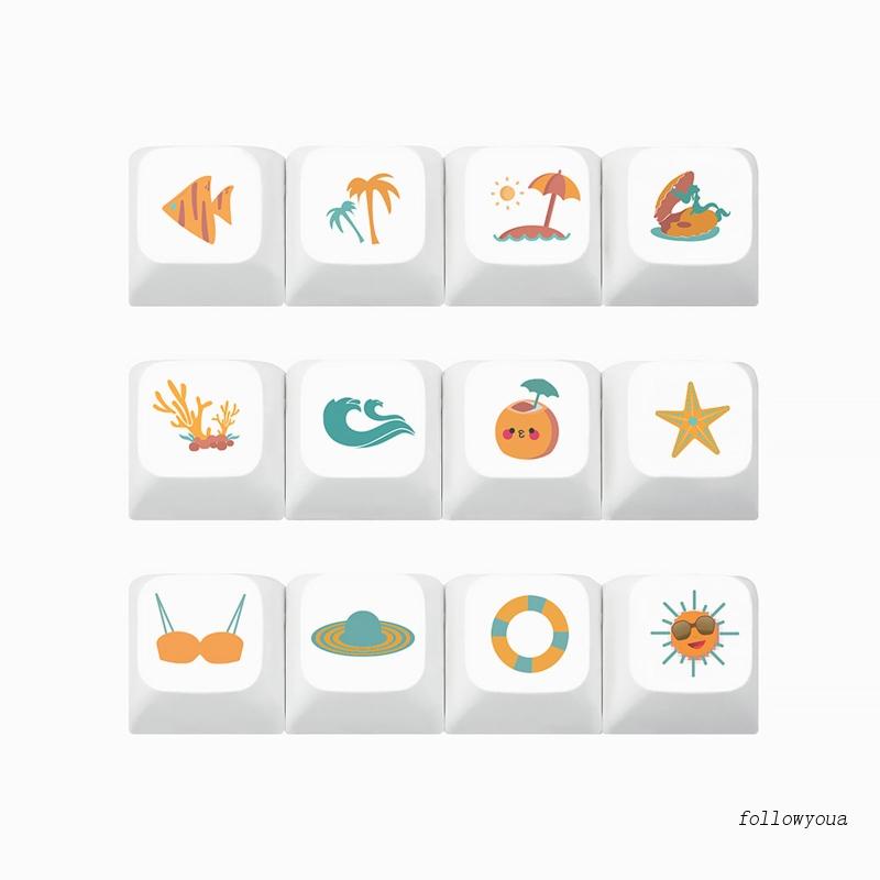 Nút Bàn Phím 5 Mặt 12 Phím Bằng PBT XDA Chuyên Dụng Cho Bãi Biển