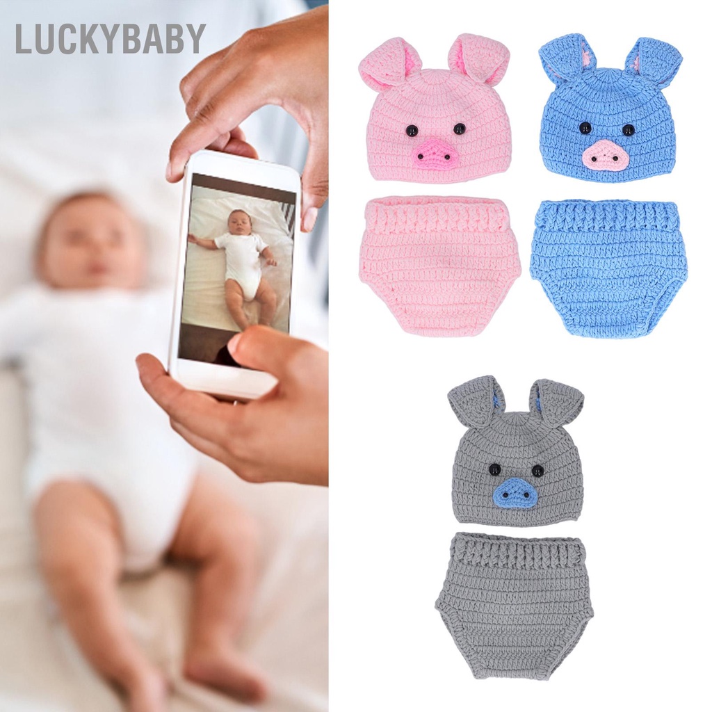 LUCKYBABY Động Vật dễ thương Trang Phục Chụp Ảnh Cho Bé Sợi Len Đạo Cụ cho Trẻ Sơ Sinh