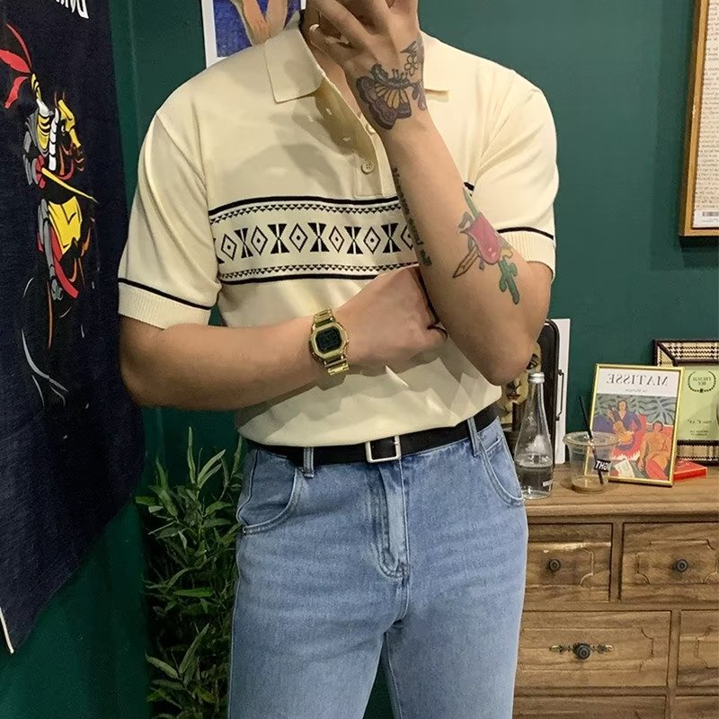 Áo Sơ Mi Tay Lửng Dáng Rộng Thời Trang Mùa Hè Phong Cách Mới Cho Nam