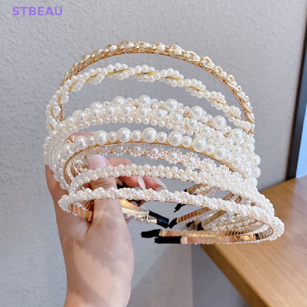 [Cxsteau] Băng Đô Đính Ngọc Trai Giả Thắt Nơ Phong Cách Hàn Quốc Thủ Công Cho Nữ MME