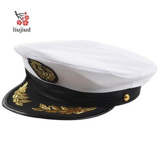 Mũ Thuyền Trưởng Hải Quân Màu Trắng Đen Cho Người Lớn