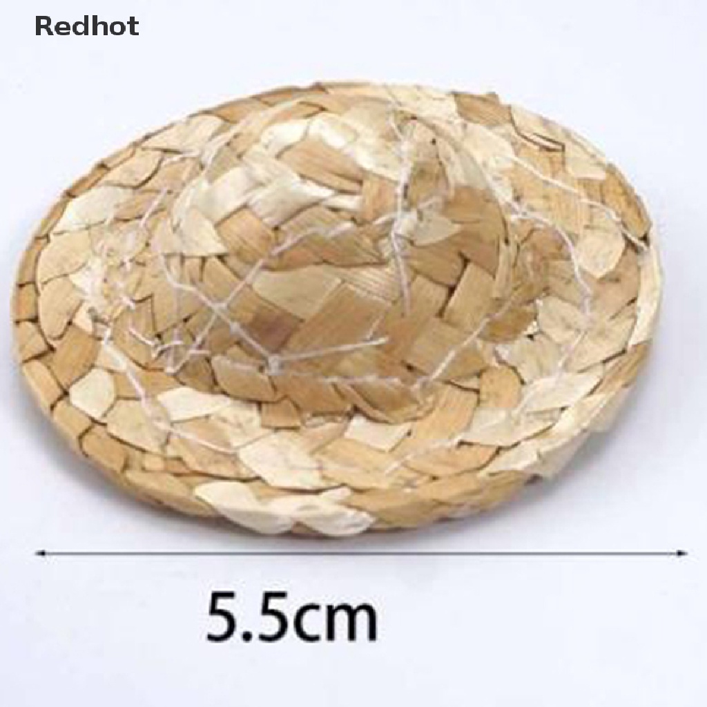 Bộ 2 Nón Rơm Mini 5.5cm Trang Trí Nhà Búp Bê