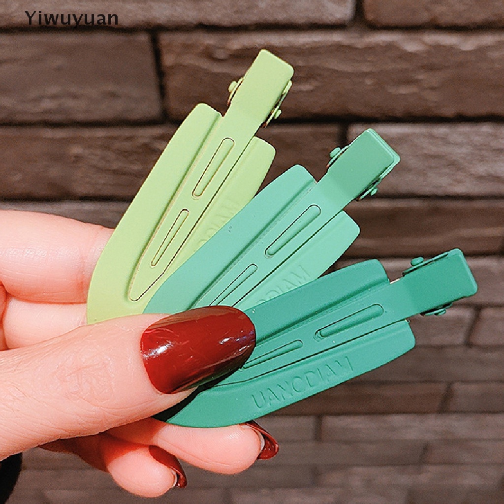 < Yiwuyuan > Bộ 3 Kẹp Tóc Không Đường May Cố Định Tóc Mái / Kẹp Tóc Trang Điểm Rửa Mặt Tạo Kiểu Cho Nữ
