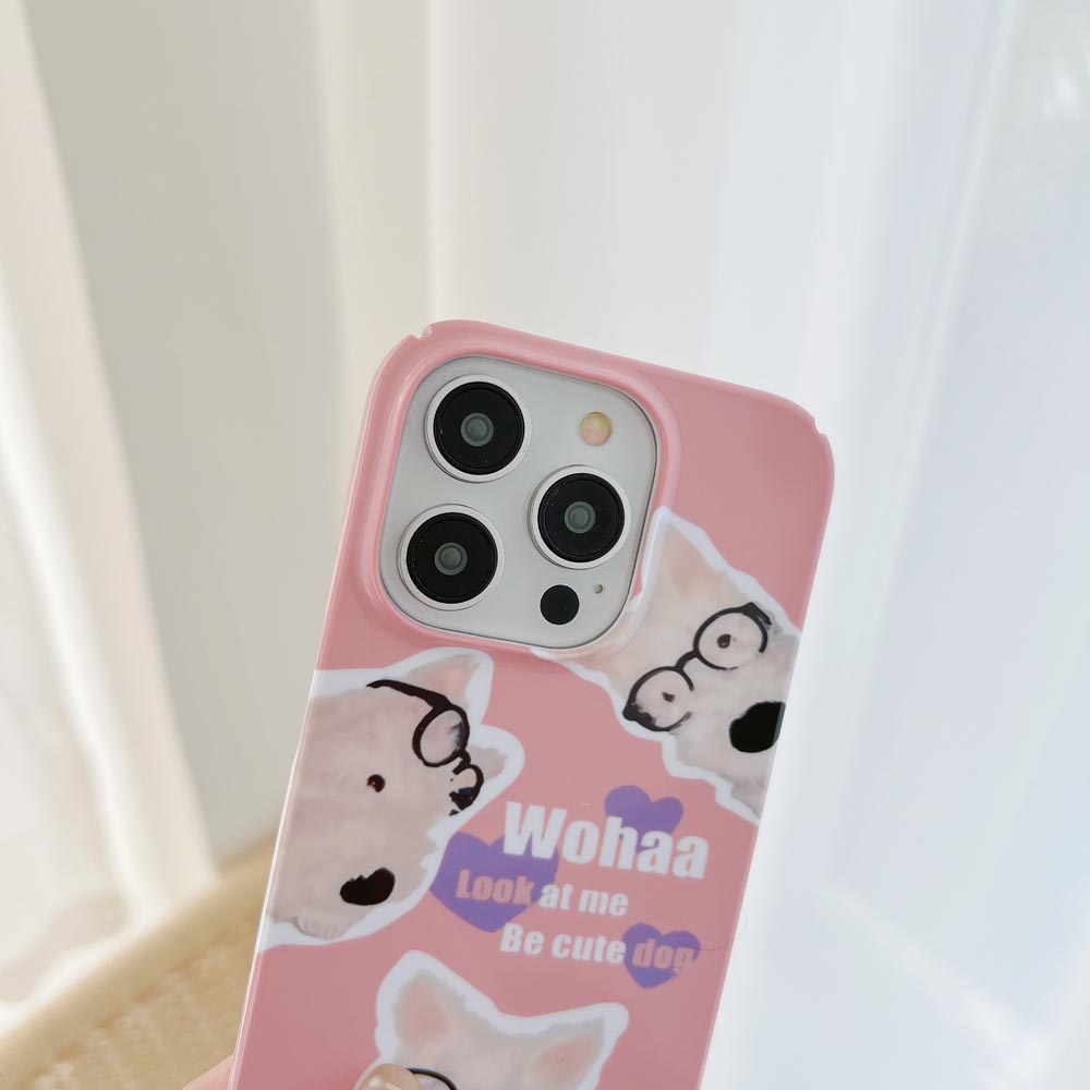 Ốp Điện Thoại Cứng Hình Chú Cún Cho iPhone X Xs XR XsMax 11 11ProMax 12 12Pro 12ProMax 13 13Pro 13ProMax 14 14Pro 14plus 14ProMax