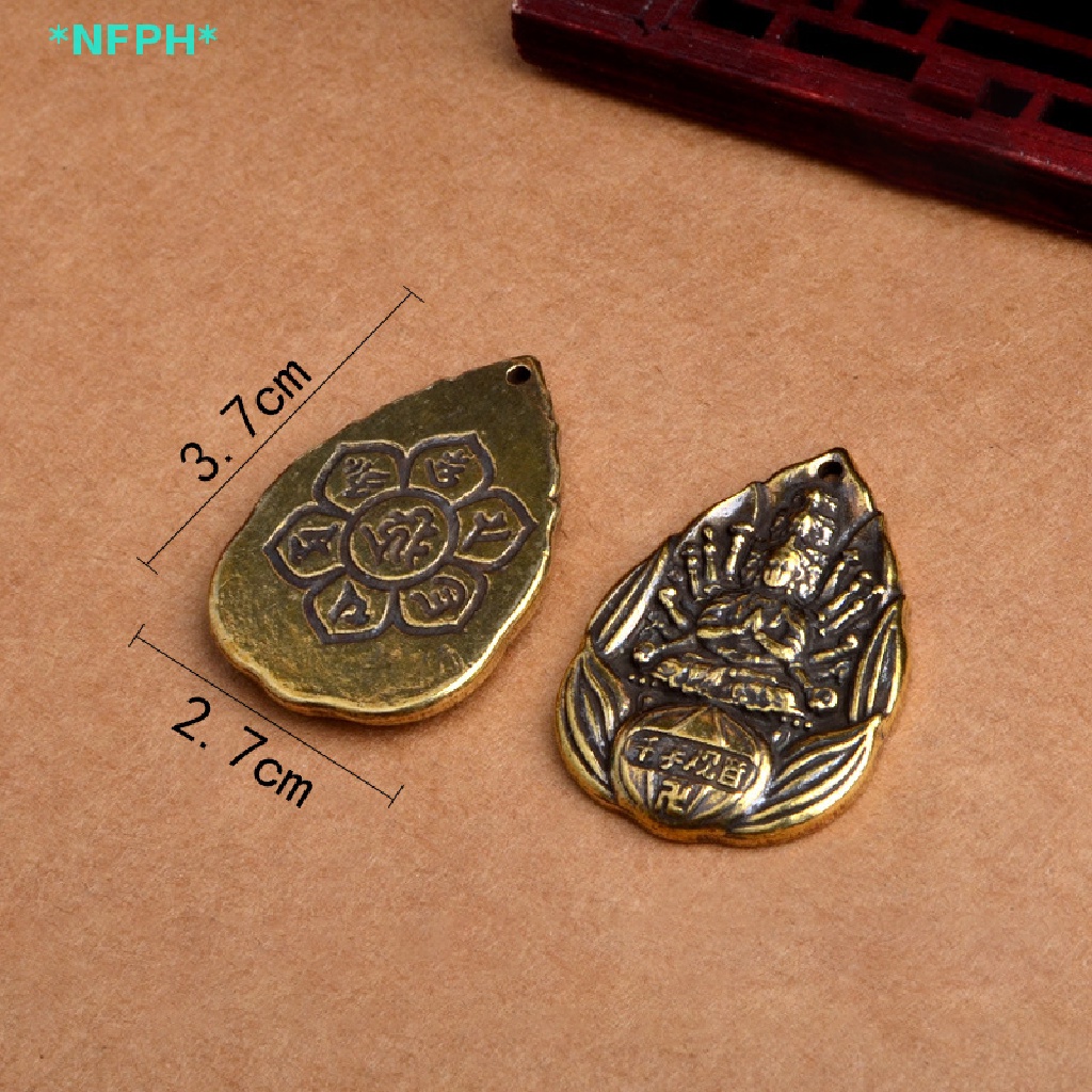 1 Móc Khóa Mặt Nhỏ Bằng Đồng Thau Trơn Hình Thánh patron Trung Hoa Sáng Tạo Mới