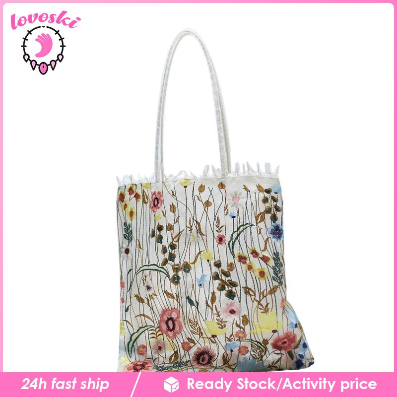 Túi Tote Thêu Họa Tiết Thời Trang Dùng Khi Đi Mua Sắm / Du Lịch