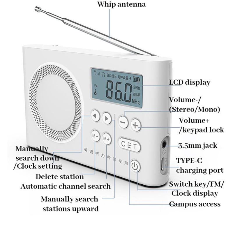 Loa Radio FM Mini Tự ĐộNg 50-108MHZ