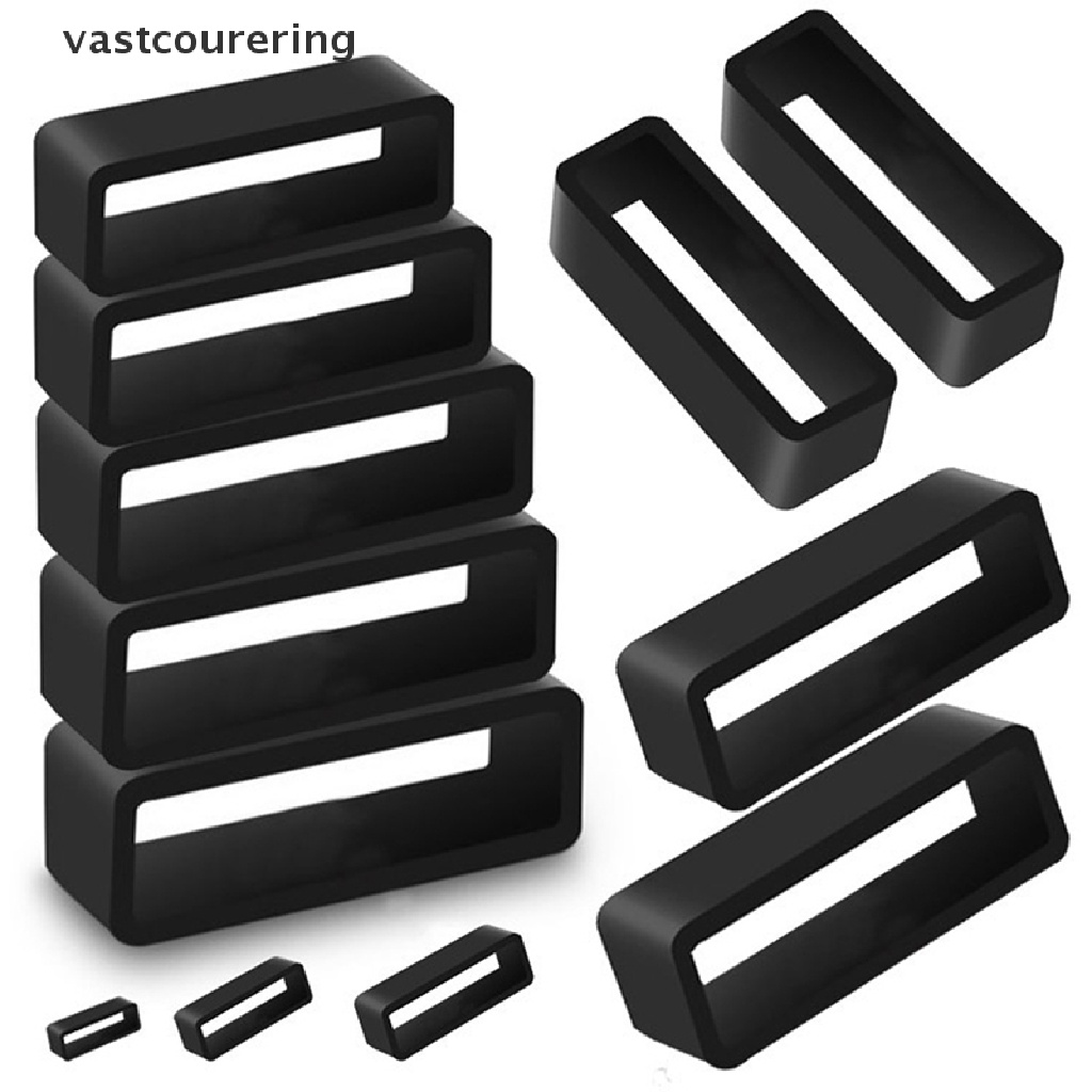 Dây Đeo Đồng Hồ Bằng Silicone Màu Đen 7 Kích Cỡ Đa Dạng 14-26mm