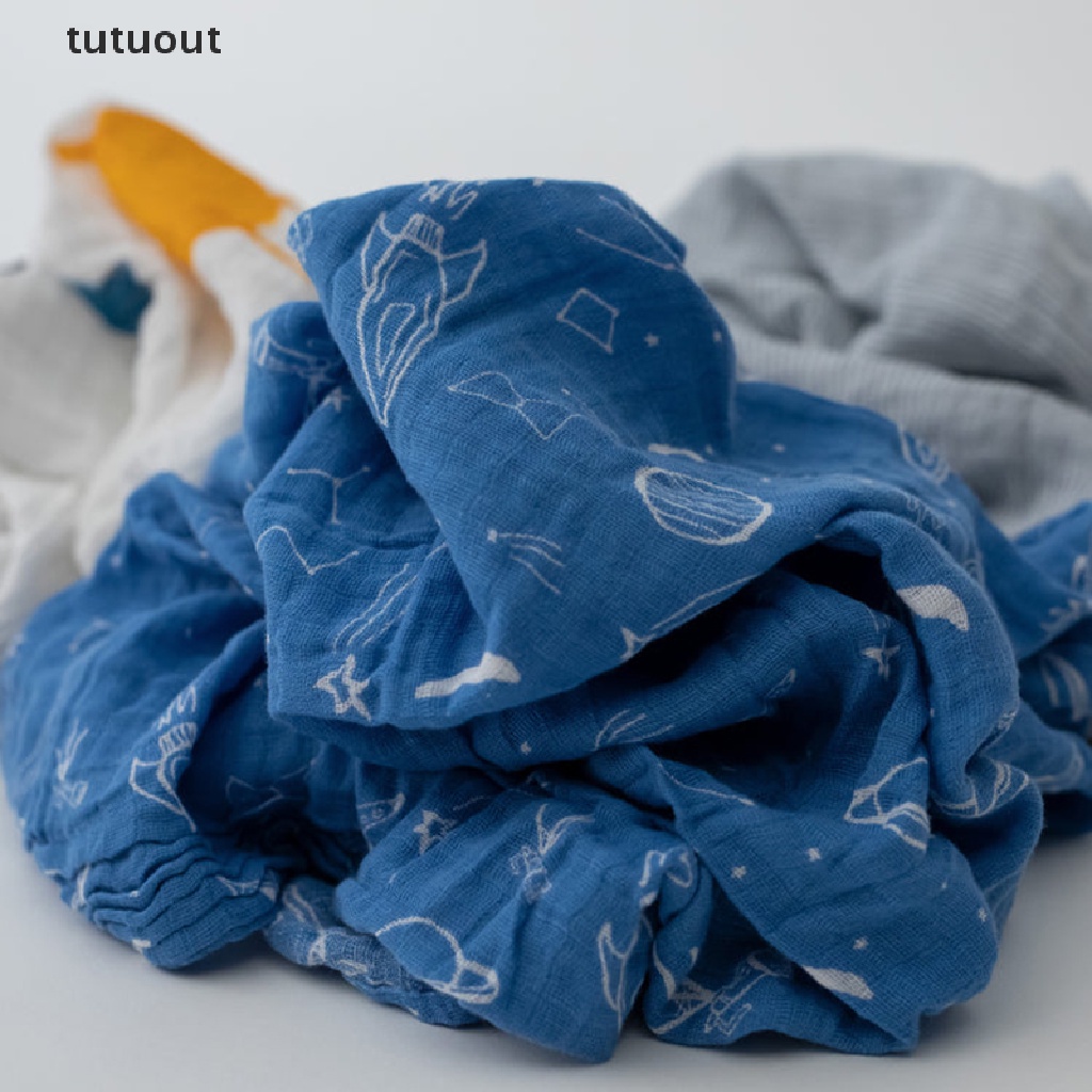 Set 3 Chăn Cotton Muslin Họa Tiết Mặt Trời Mặt Trăng Ngôi Sao Quấn Em Bé Sơ Sinh Hàng Mới Về