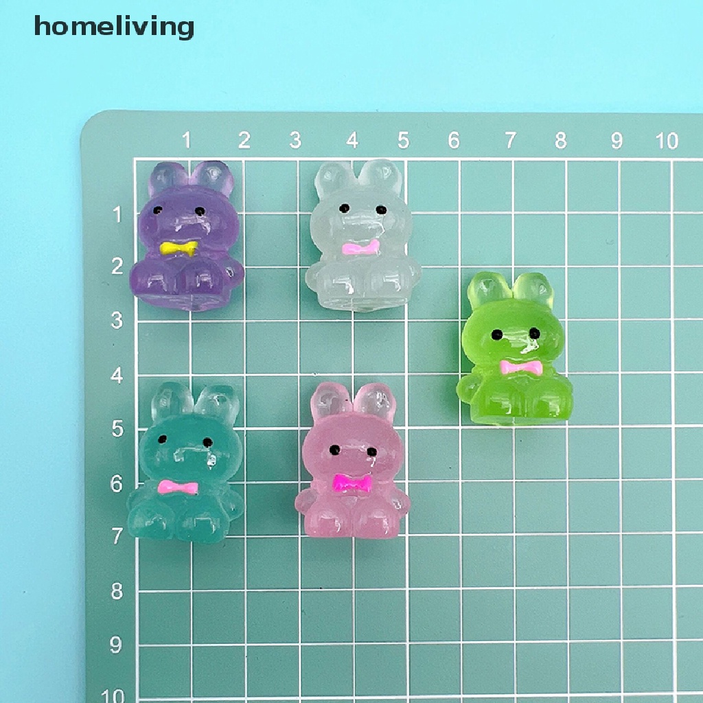 Set 5 Mô Hình Thỏ Dạ Quang Dễ Thương Trang Trí Nhà Cửa / Xe Hơi