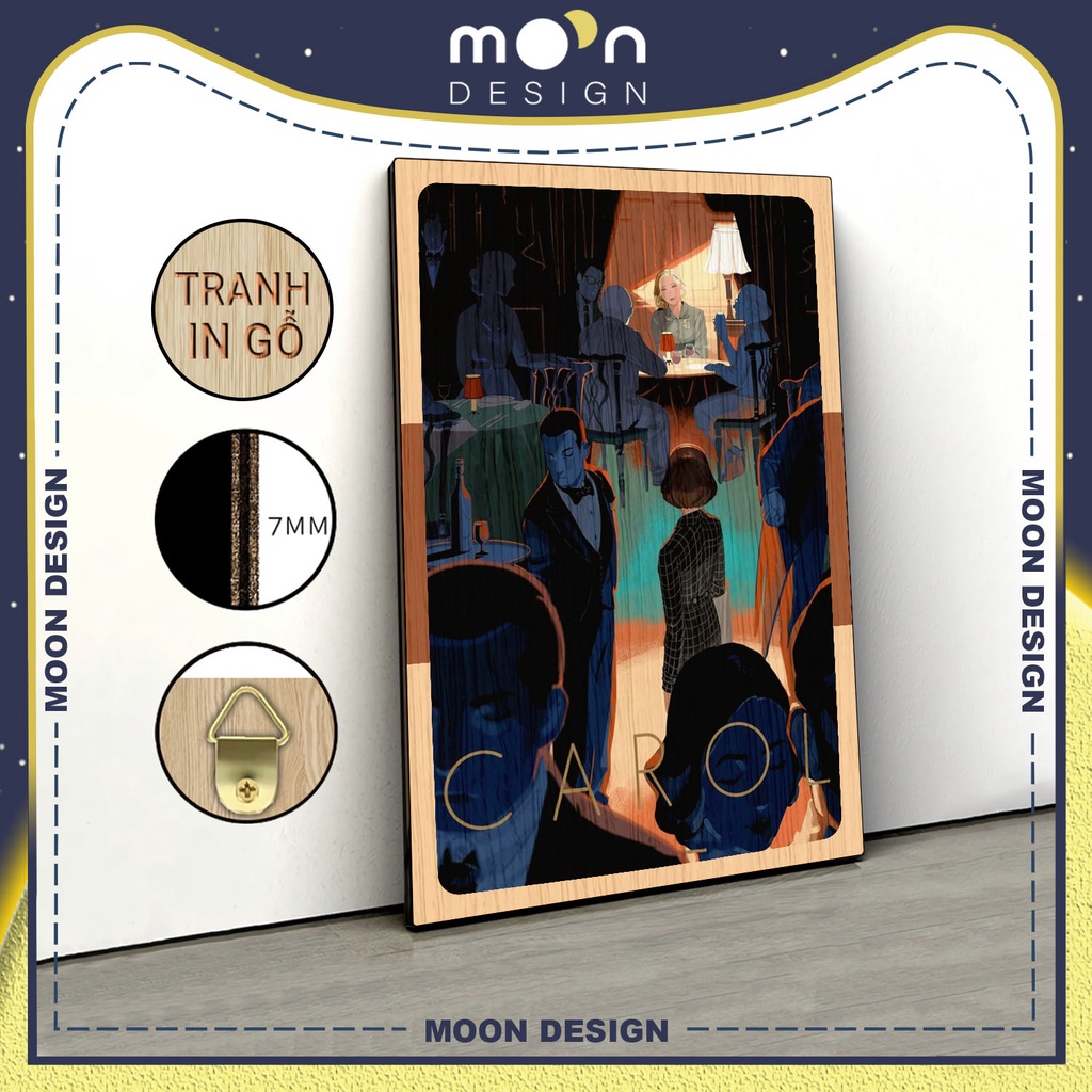Tranh in gỗ trang trí nội thất Sandra Bullock Carol Art decor phòng ngủ phòng khách văn phòng