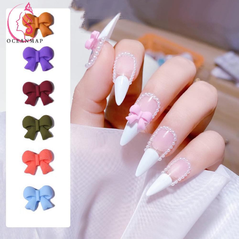 [Hàng mới về] Set 5 Phụ Kiện Hình Nơ 3D Dùng Trang Trí Móng Tay