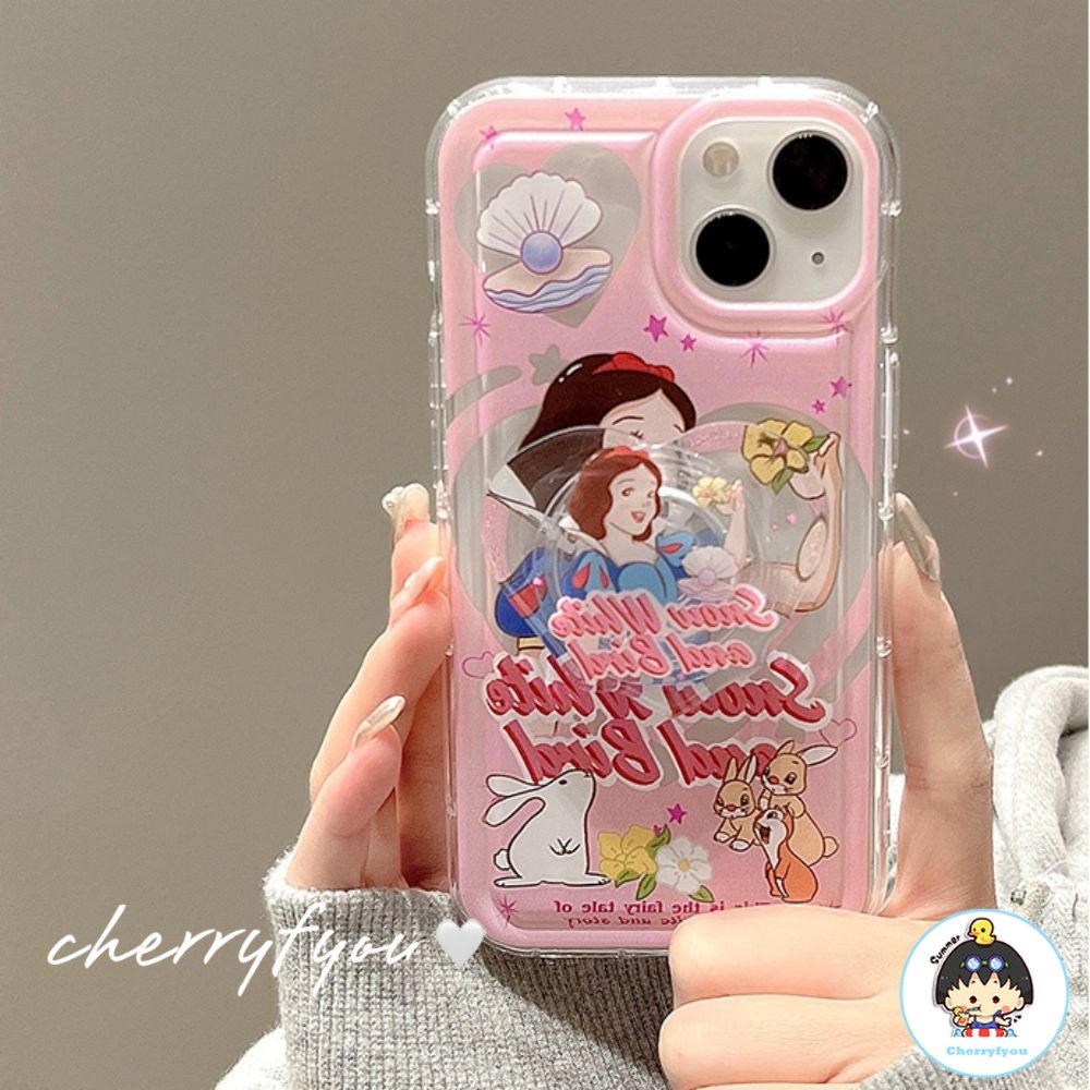 Ốp Điện Thoại TPU Dẻo Họa Tiết Bạch Tuyết Kèm Giá Đỡ Chống Sốc Cho IPhone 11 12 13 14 Pro Max