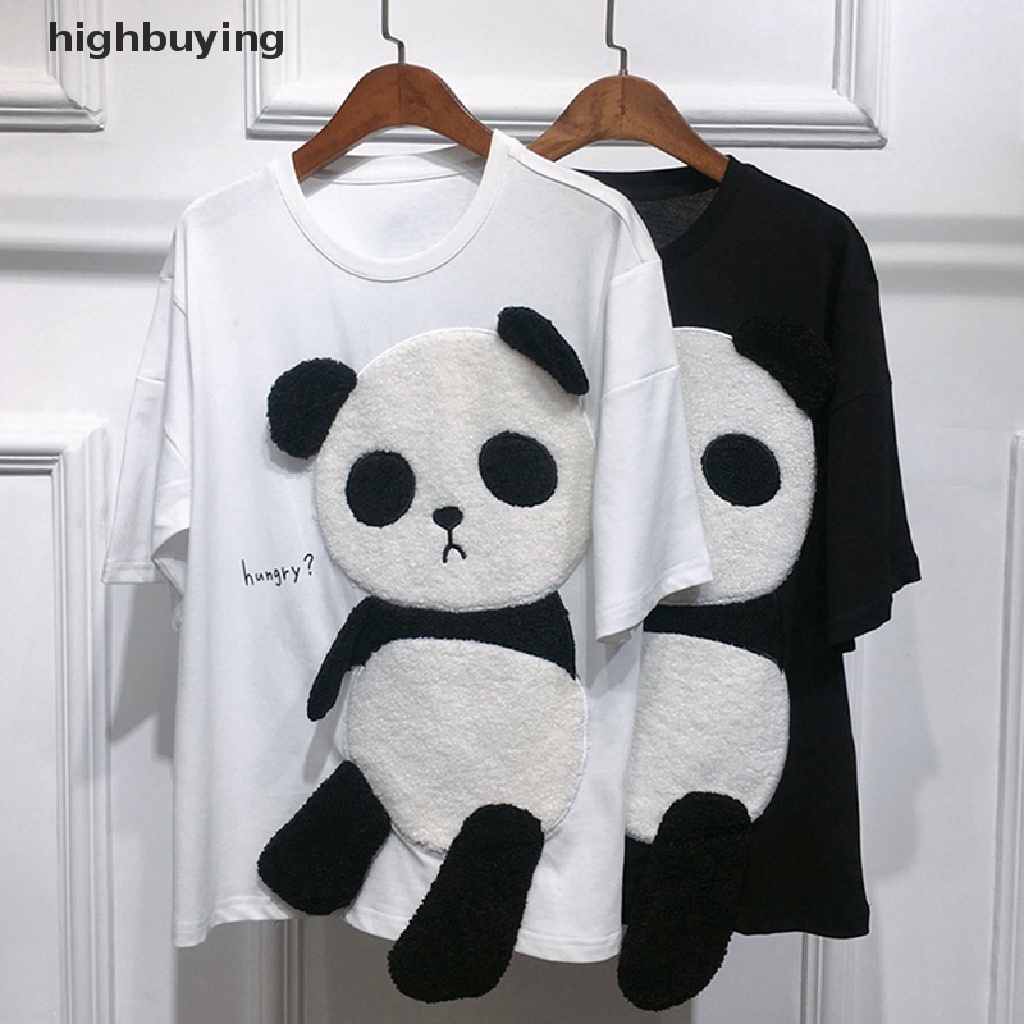 Áo Thun Tay Ngắn Cổ Tròn In Hình Gấu Trúc Hoạt Hình Dành Cho Nữ