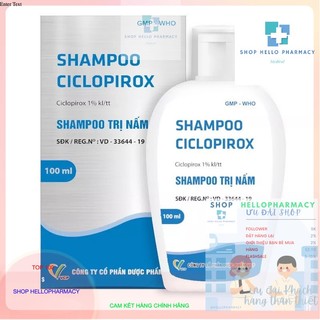 Dầu gội ciclopirox shampo 100ml gộị nấm ngứa da đầu