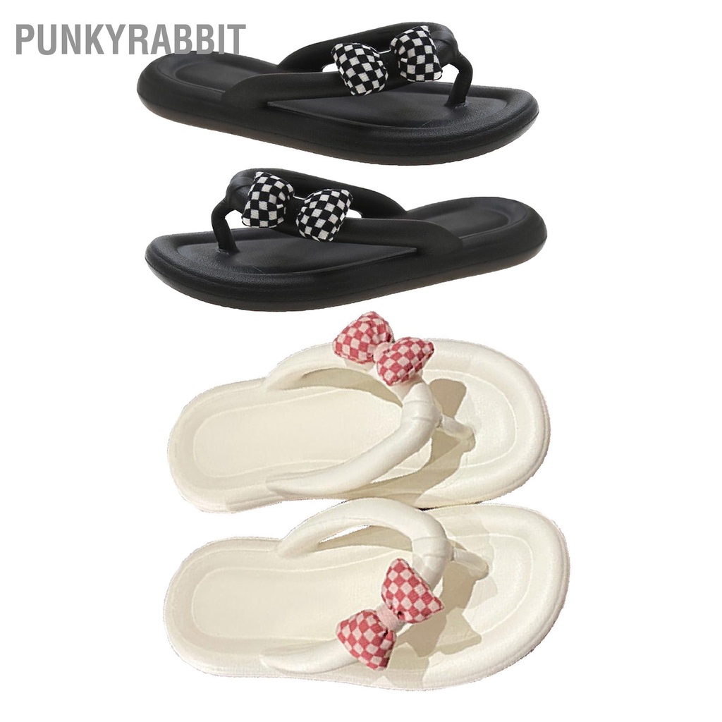 PunkyRabbit Nữ Dép Xỏ Ngón Đế Mềm Đi Trong Nhà Mùa Hè Có Trang Trí Nơ Xăng Đan Bé Gái Cho Bãi Biển Gia Đình