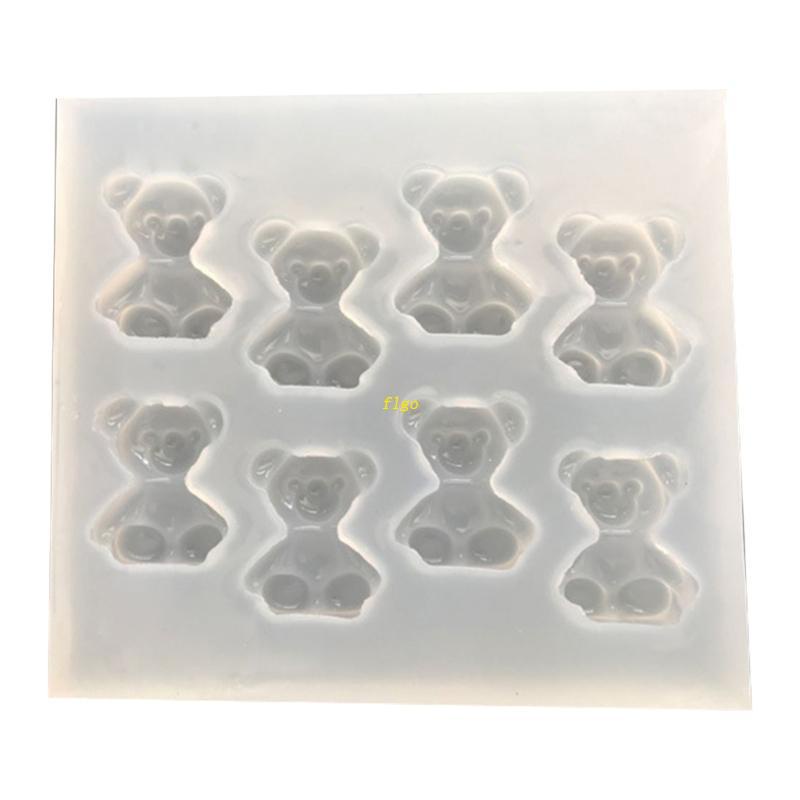 Khuôn Silicone Làm Móc Khóa Nhựa Resin Hình Gấu DIY