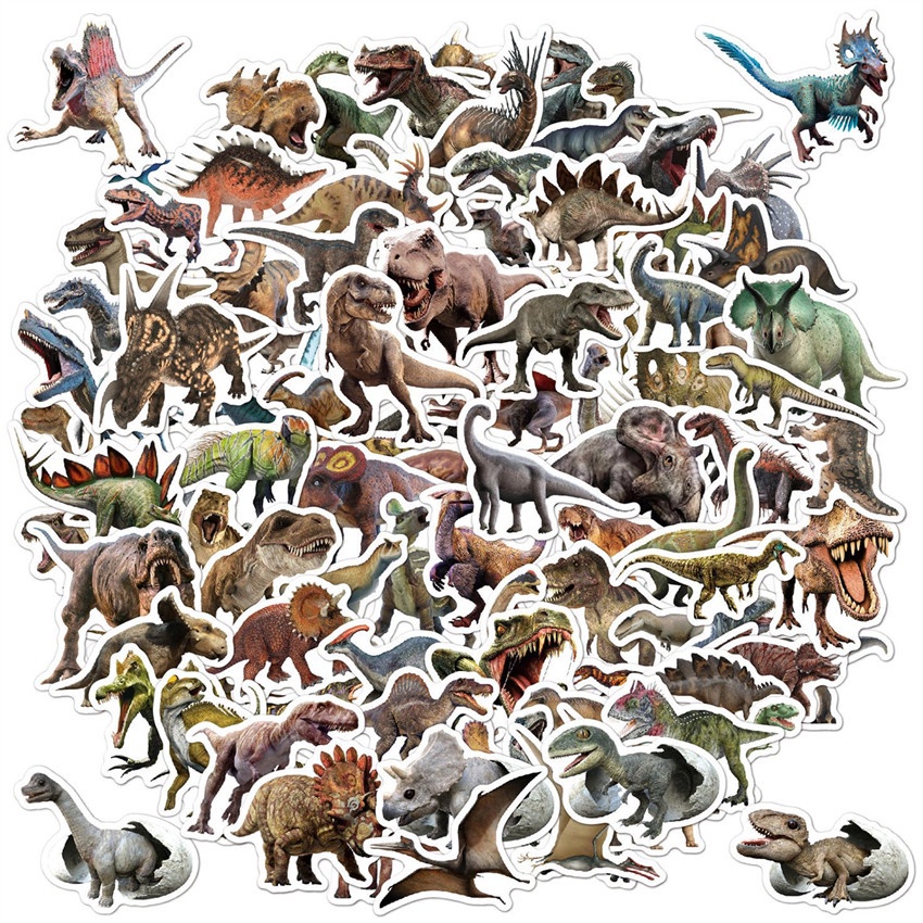 Bộ 100 Cái ❉ Sticker Dán Hình Khủng Long Xinh Xắn Dành Cho Bé ❉ Sticker Dán Tường Chống Thấm Nước Họa Tiết Doodle Hợp Thời Trang