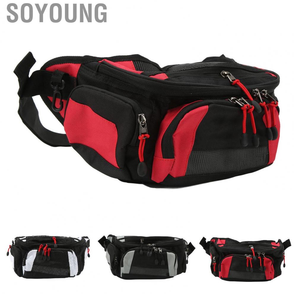 Soyoung Motorcycle Waist Bag  Racing Fanny Pack Oxford Cloth Portable Adjustable Belt Internal Mesh Pockets for Motorbike