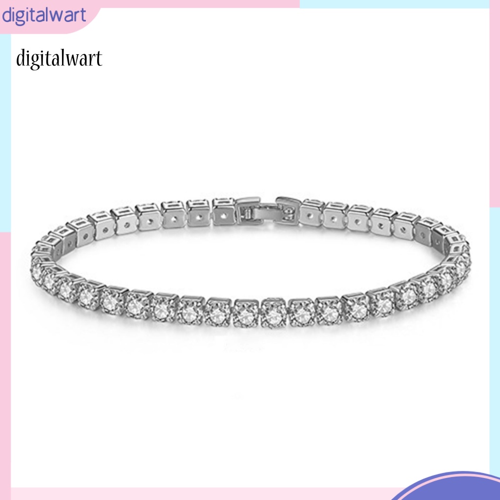 Kỹ Thuật Số| Vòng Tay Mạ Bạc Đính Đá Zircon Lấp Lánh Thời Trang Dự Tiệc Cho Nữ